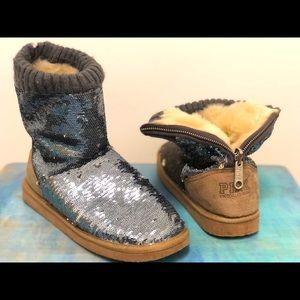 Pink Victoria Secret Sequin Boots warm lining ,shiny, size 9